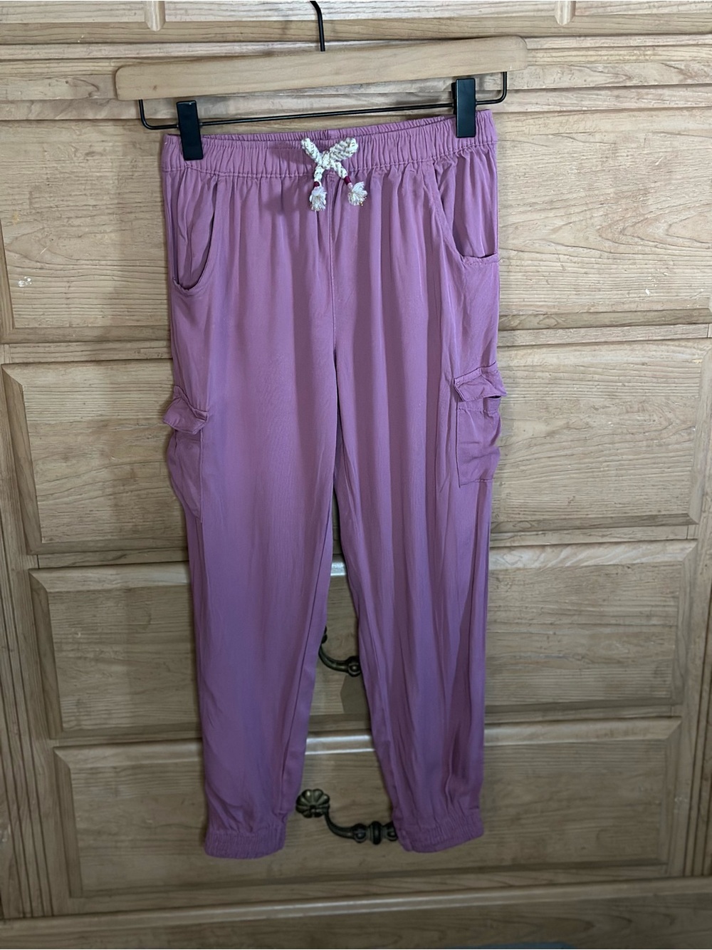 Vince Camuto | 100% Rayon Pink/Purple Drawstring Cargo Pull-on Joggers | Size 10